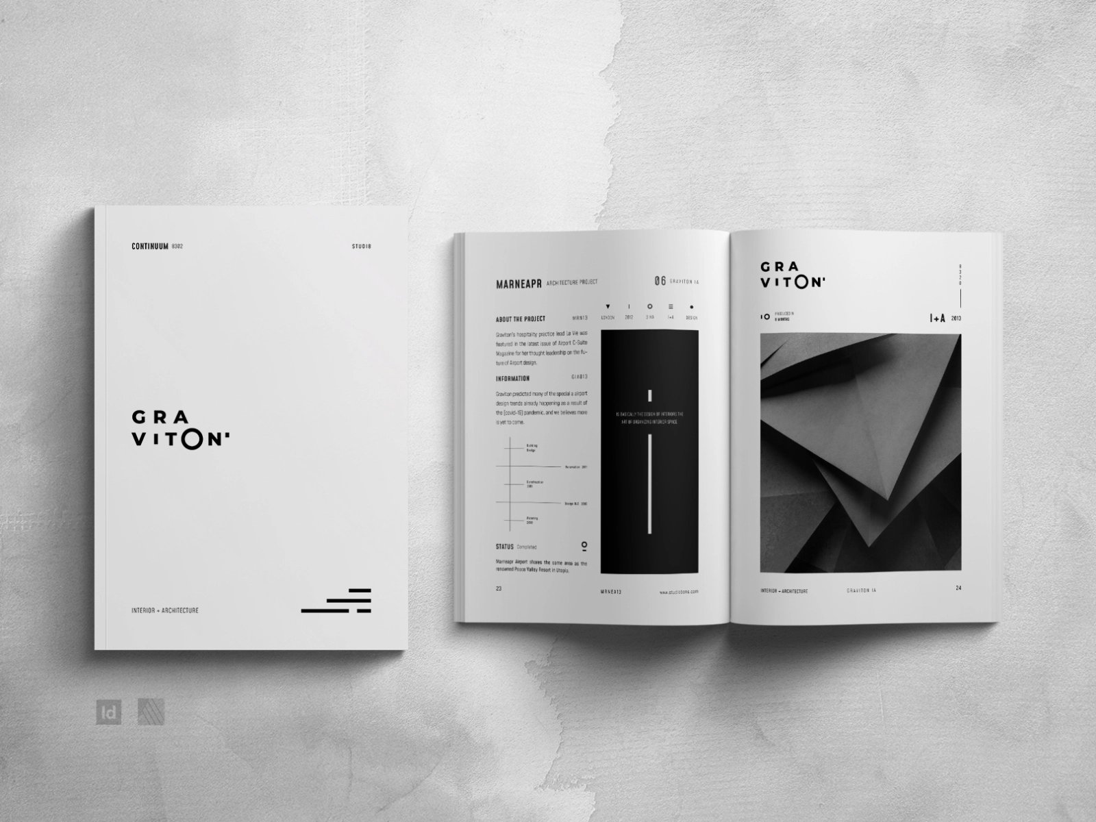 Image of Graviton architecture portfolio booklet by Studio Bons