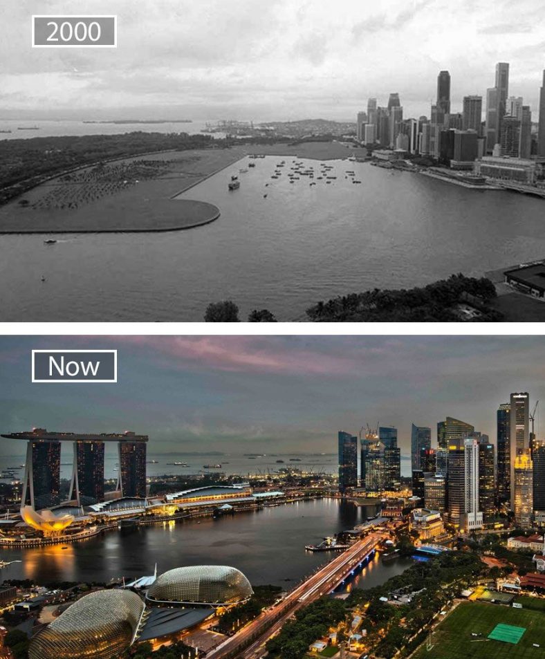 Before and After Urban Transformation of Singapore
