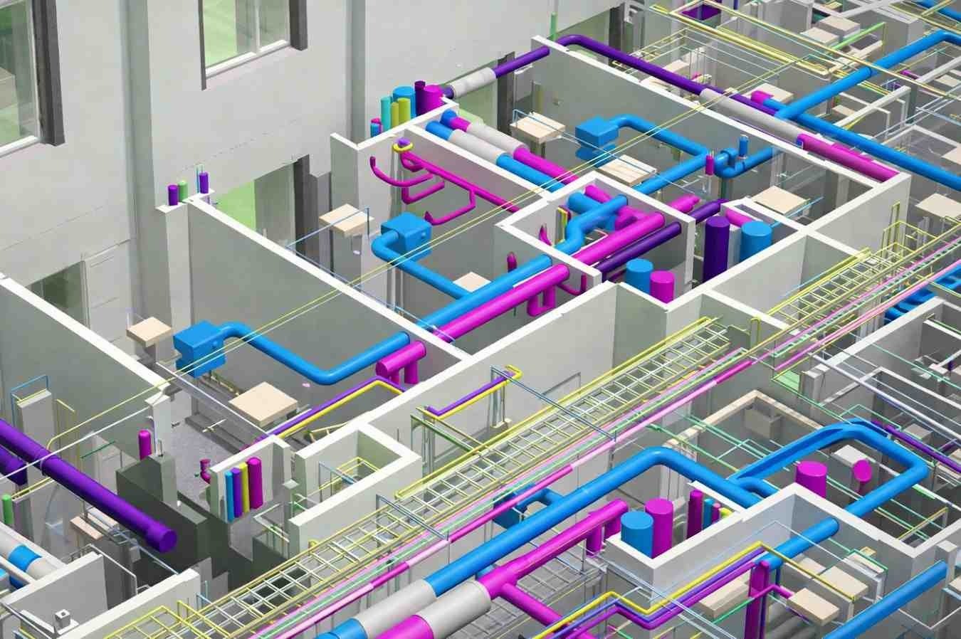 3D MEP model supporting accurate quantity surveying.