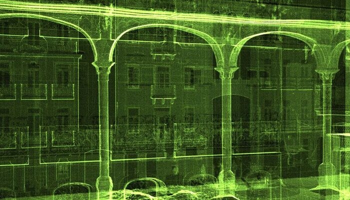 3D laser scanning of a building facade