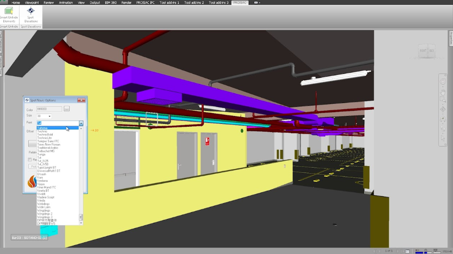 3D model of a building in architectural software