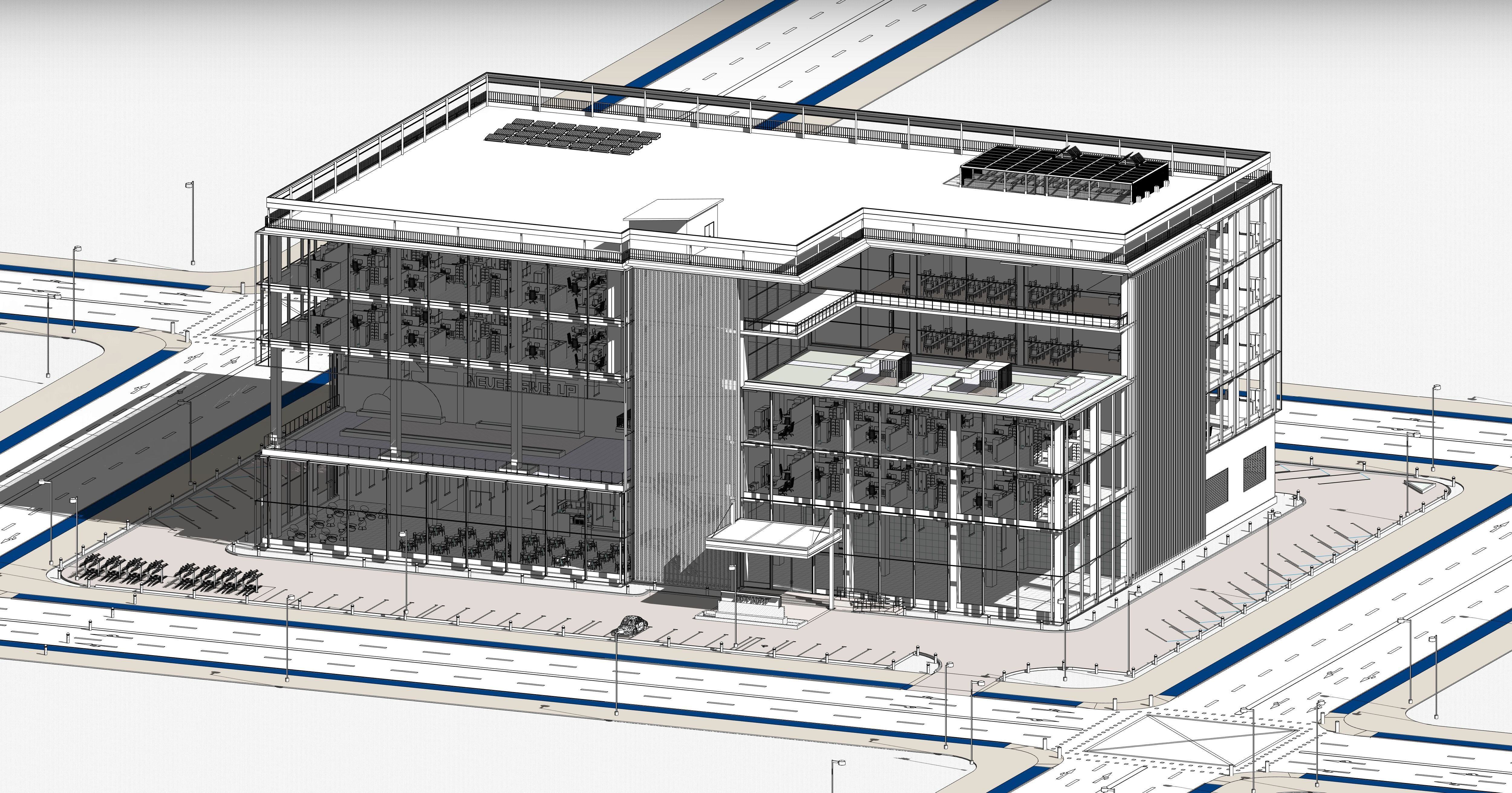 3D model of a commercial building