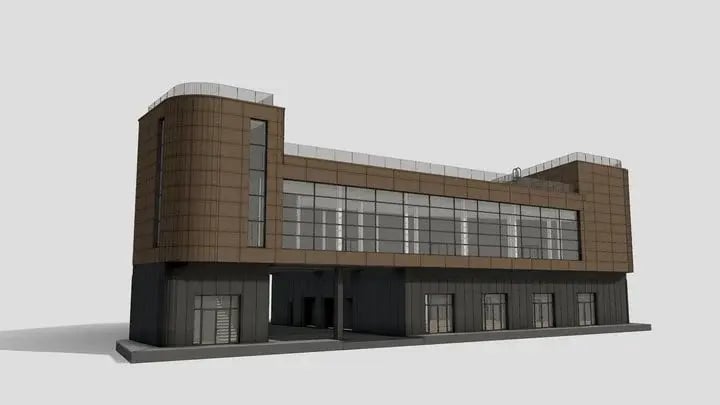 3D model of a commercial building