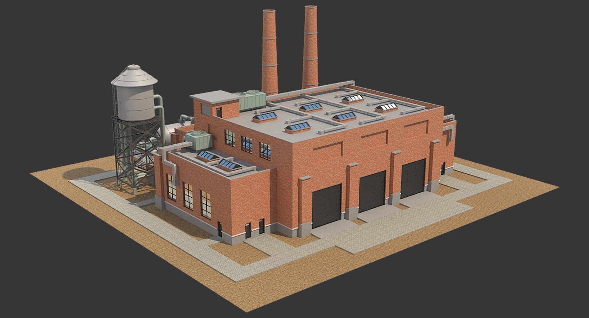 3D model of a factory