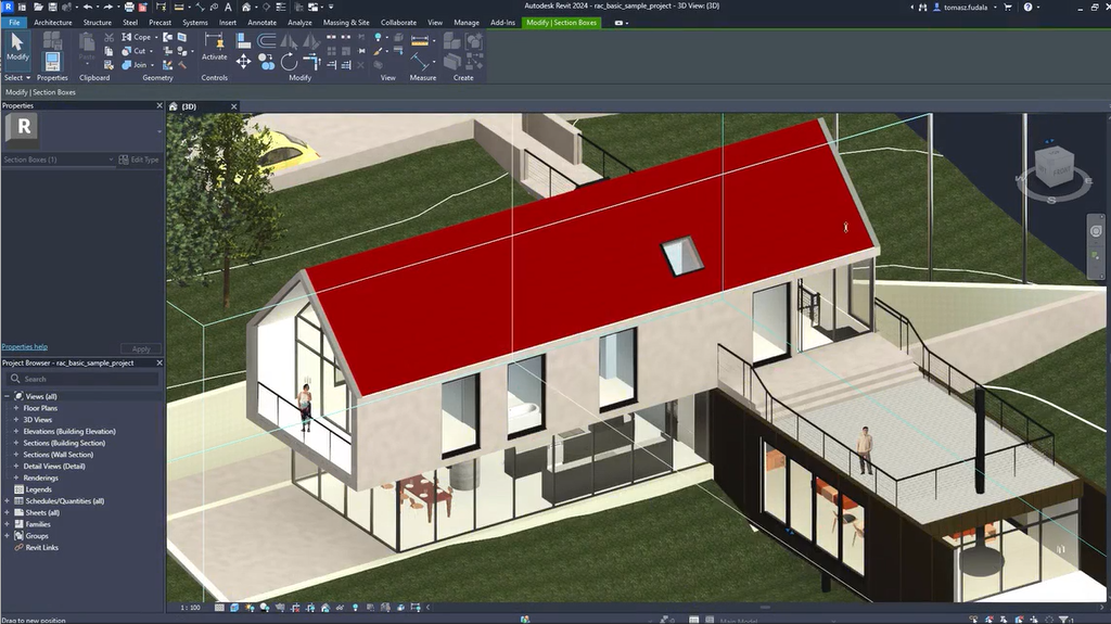 3D model of a house made by revit