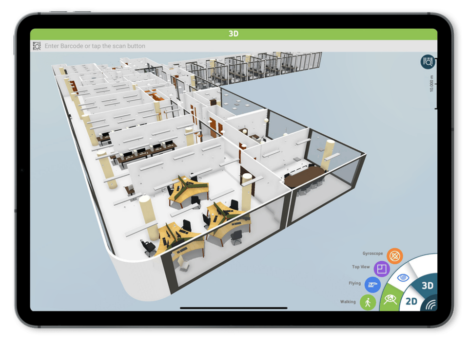 3D view of the operational BIM model in a tablet