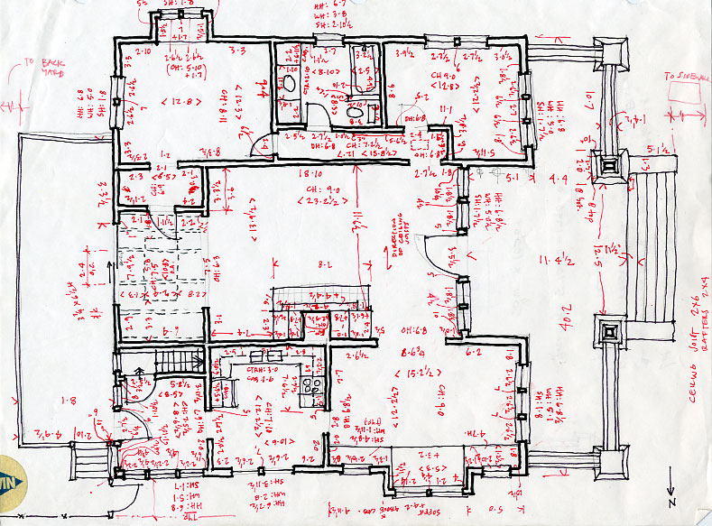 An architectural plan with dimensions of the room