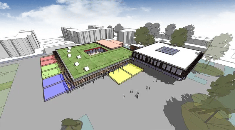 A 3D simulation of a landscape project