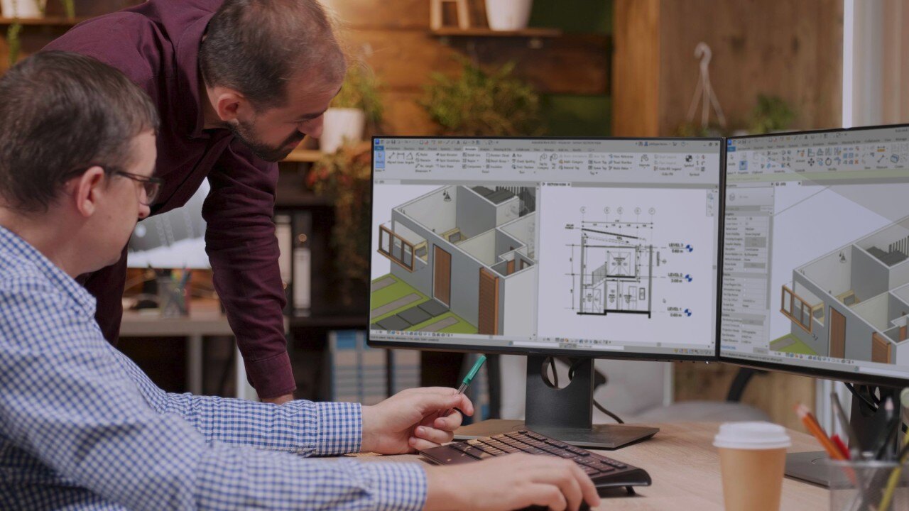 A BIM Modeller working on an architectural design