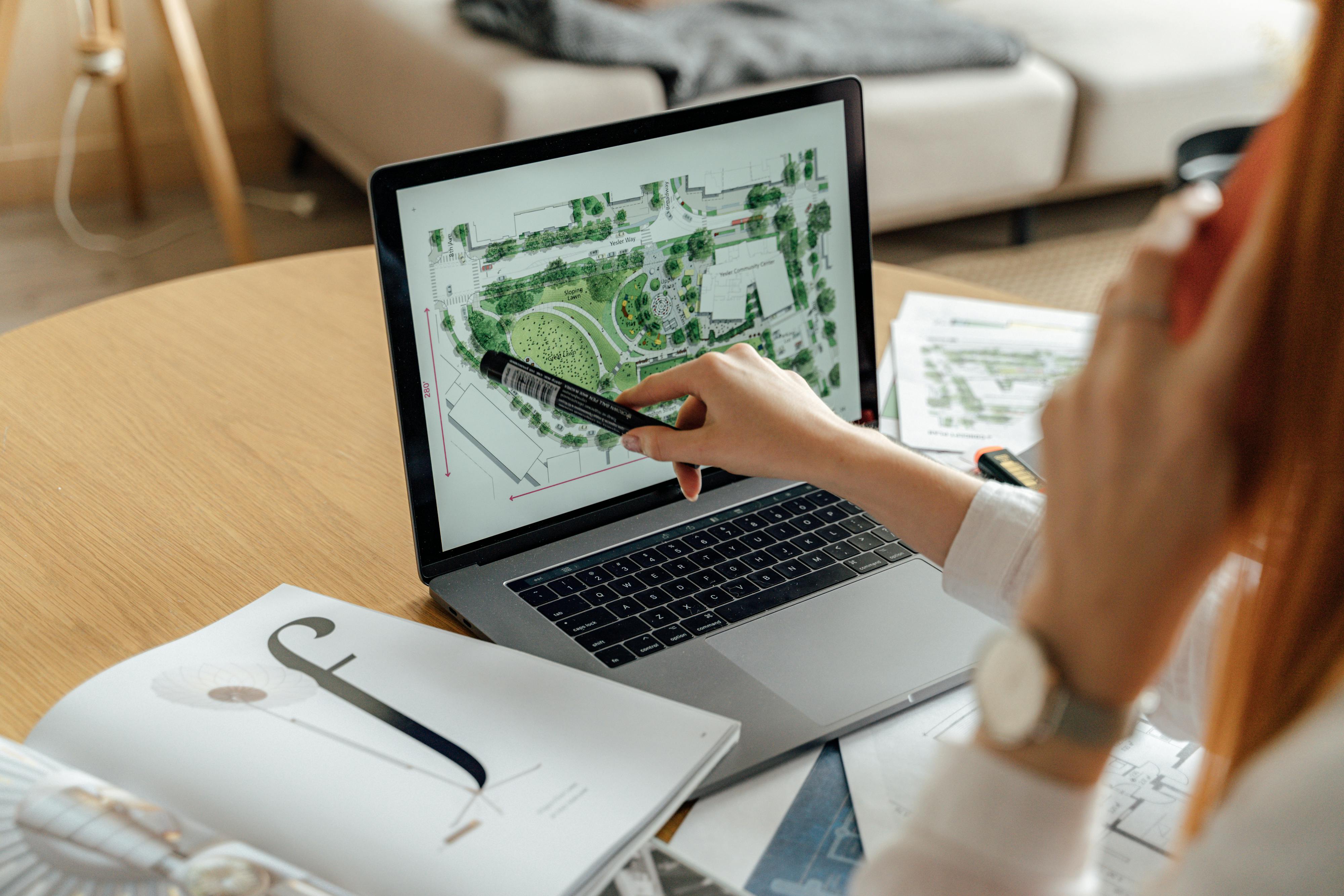 A BIM modeler analysing a 3d plan of a project