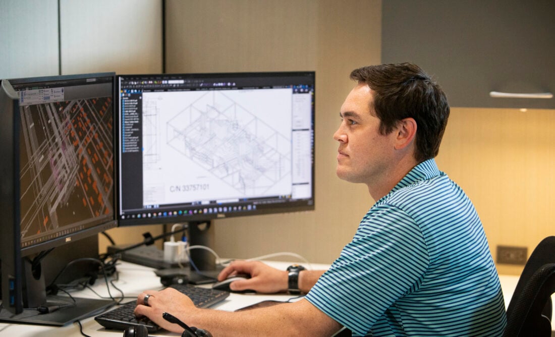 A BIM specialist working on a model