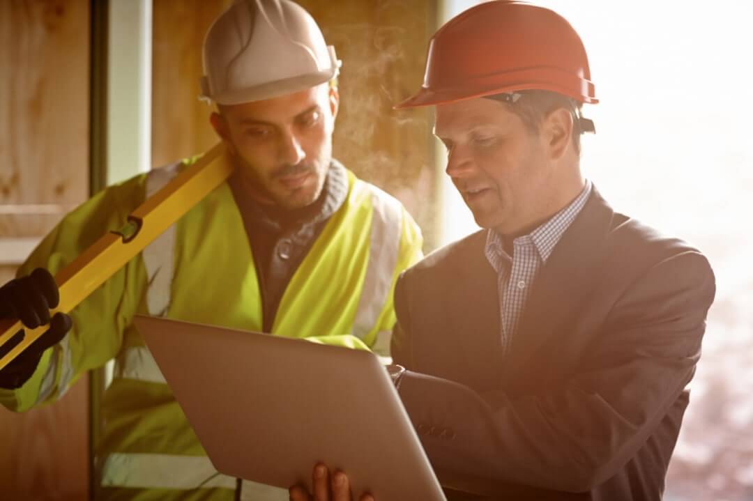 A Project architect working at a construction site