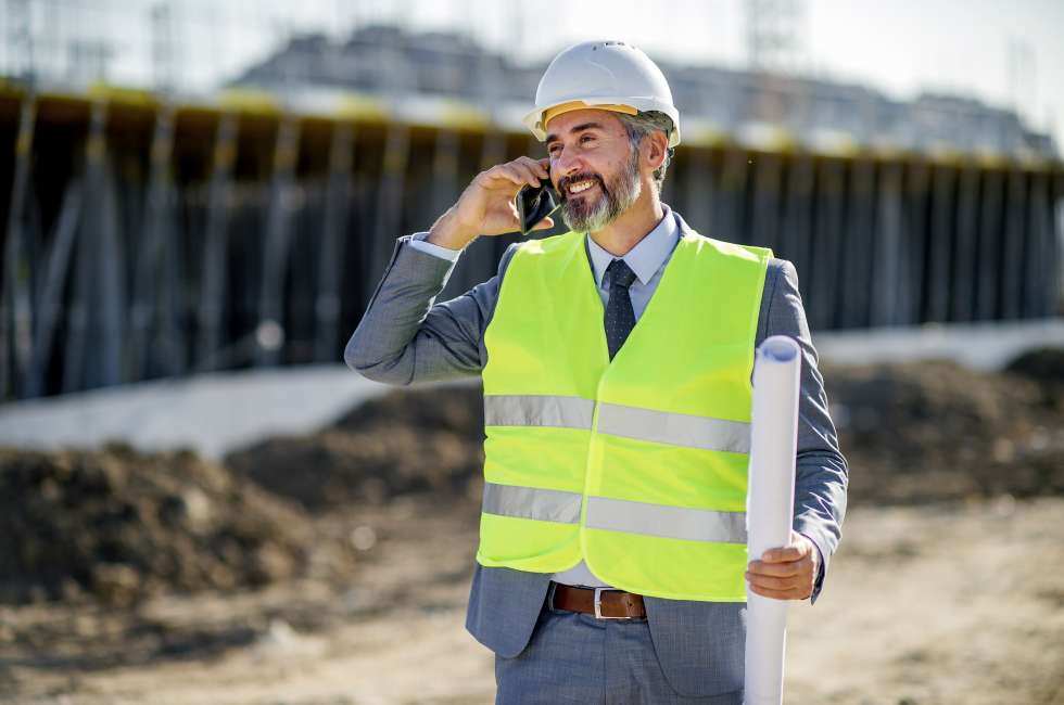 A civil engineer coordinating on site