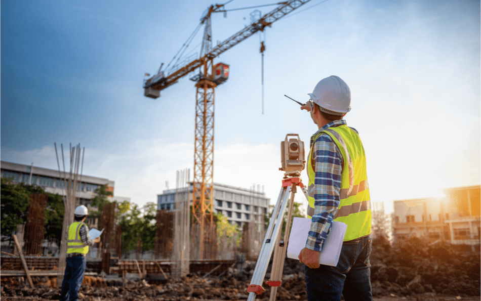 A construction inspector supervising a site