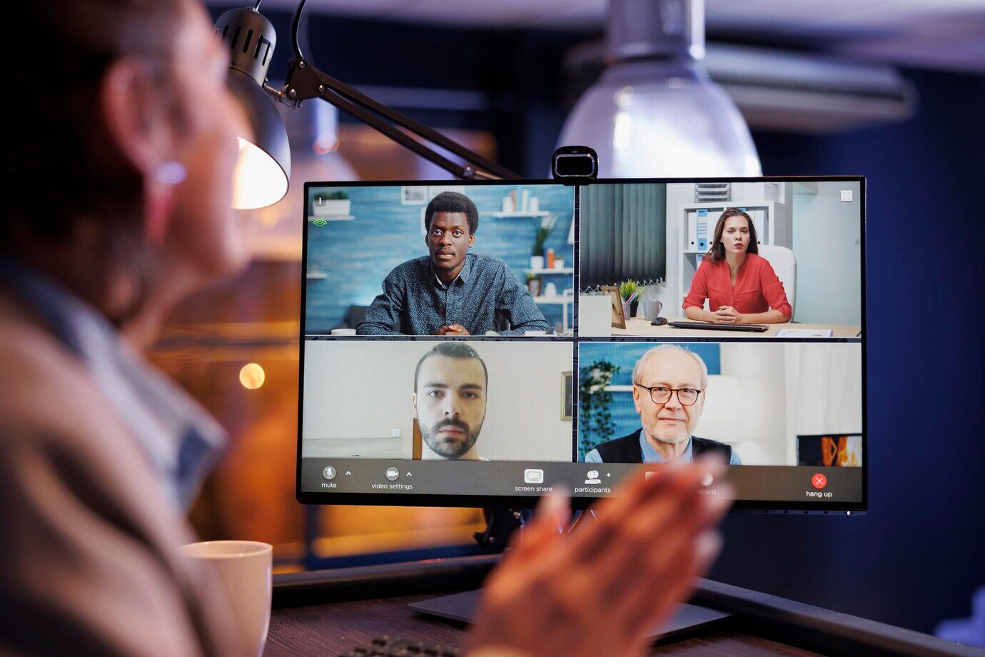 A group of people on video call