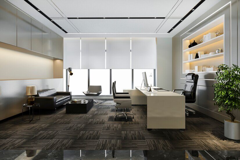 A luxurious interior of an office room