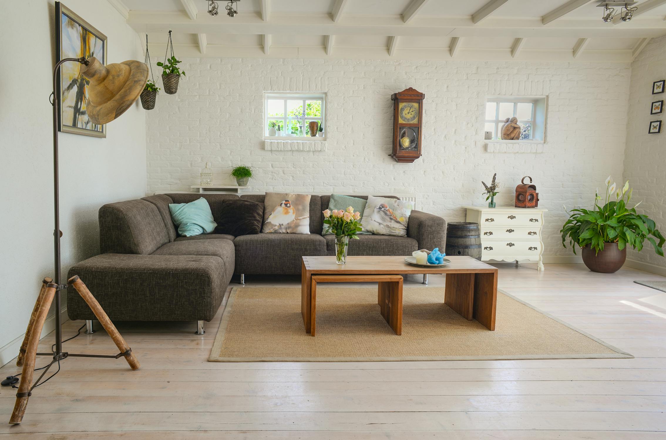 A minimal and chic living room interior with white background-1