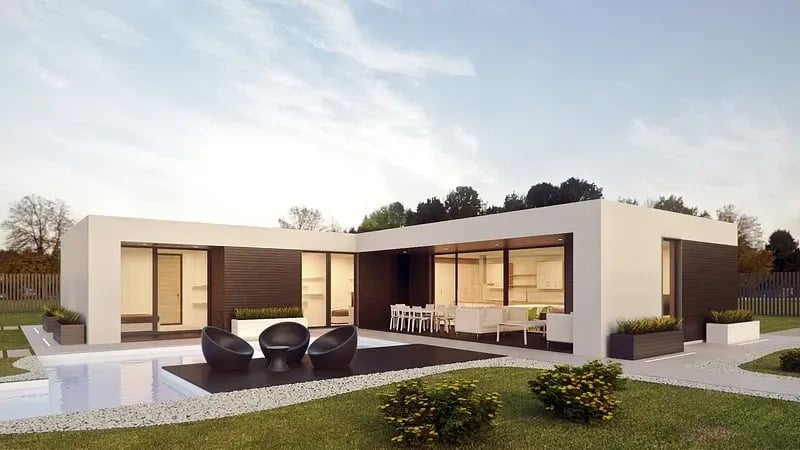 A modern design of an eco-friendly villa