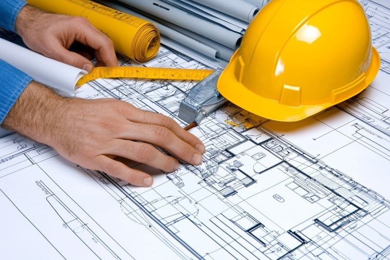 A quantity surveyors working desk.-1