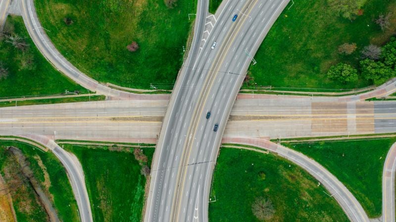 A road network designed using MX Road software