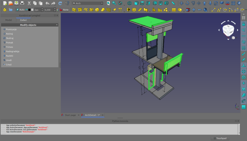 A screenshot showing a 3D model of a multi-level structure.