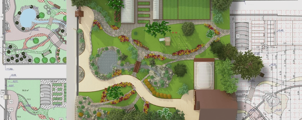 A spatial layout of a large-scale landscape project made with Navisworks