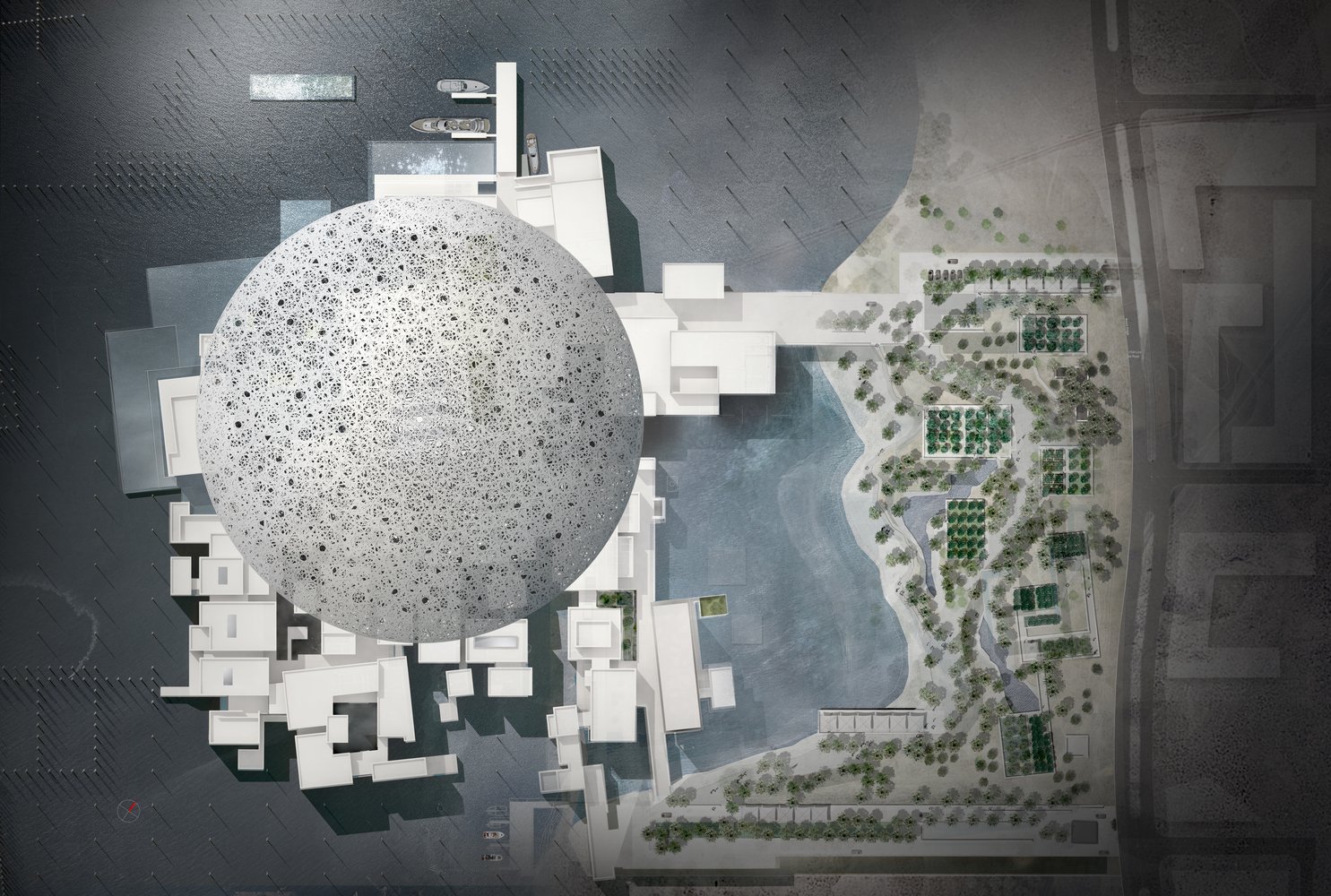 Rendered plan of the Louvre Abu Dhabi