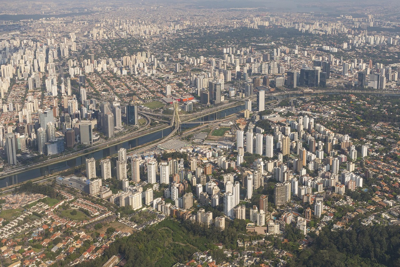 Aerial view of a planned urban city layout