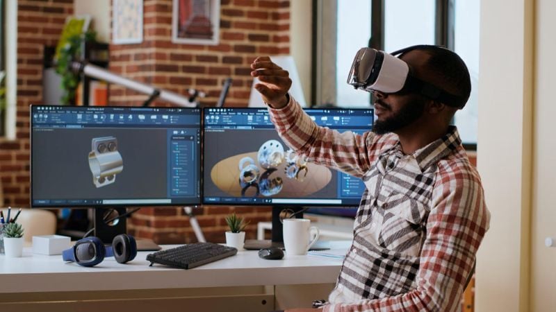 An architect applying AI visualization in design.
