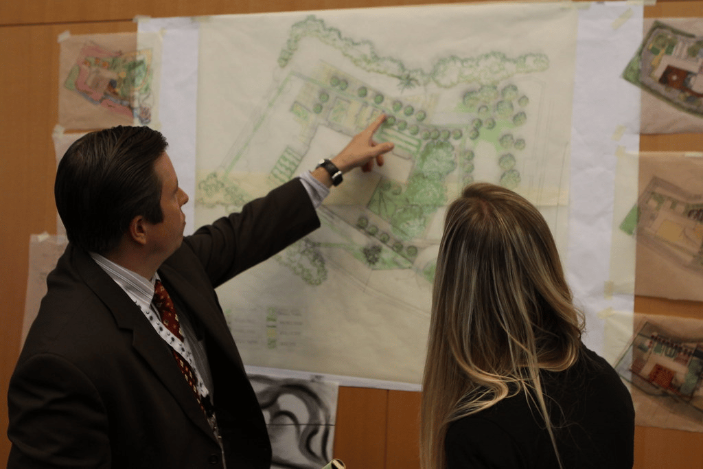 An architect doing a presentation of a project