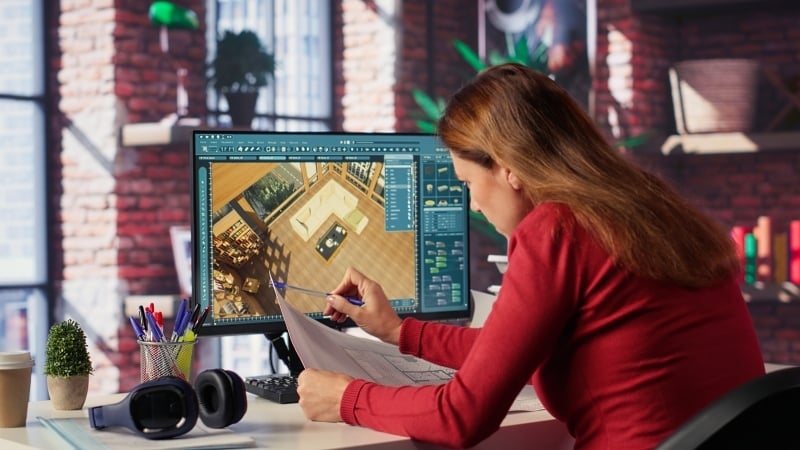 An architect reviewing a project design.