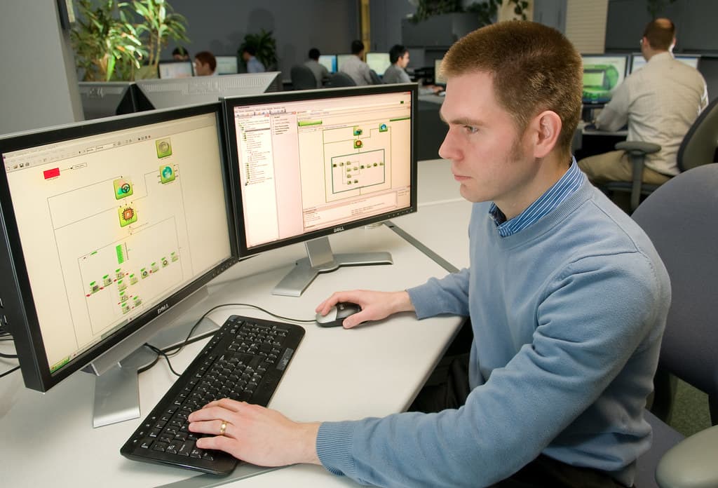 An architect working on a project with BIM software