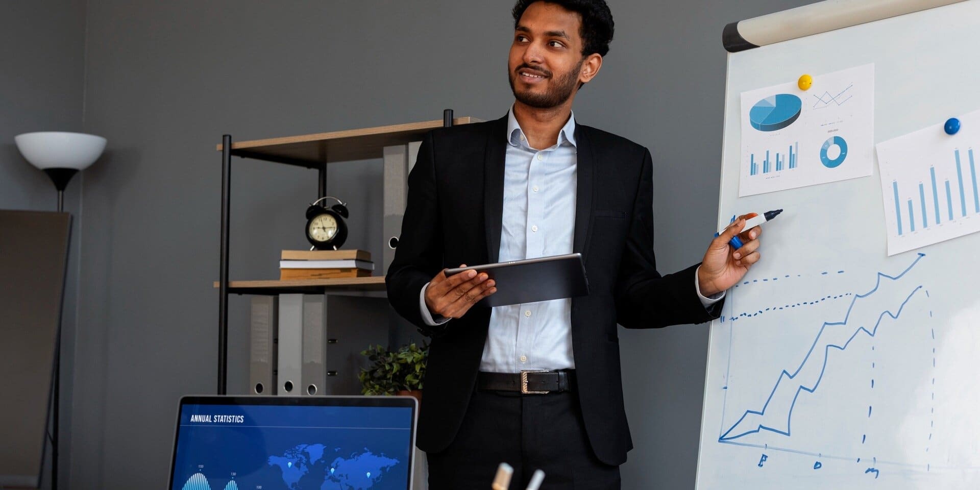 An architectural designer leading a team 