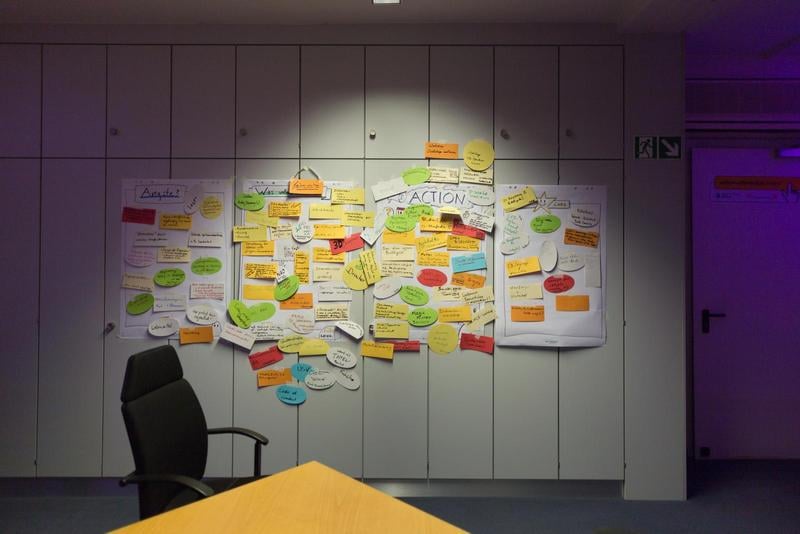 An architectural designers working board