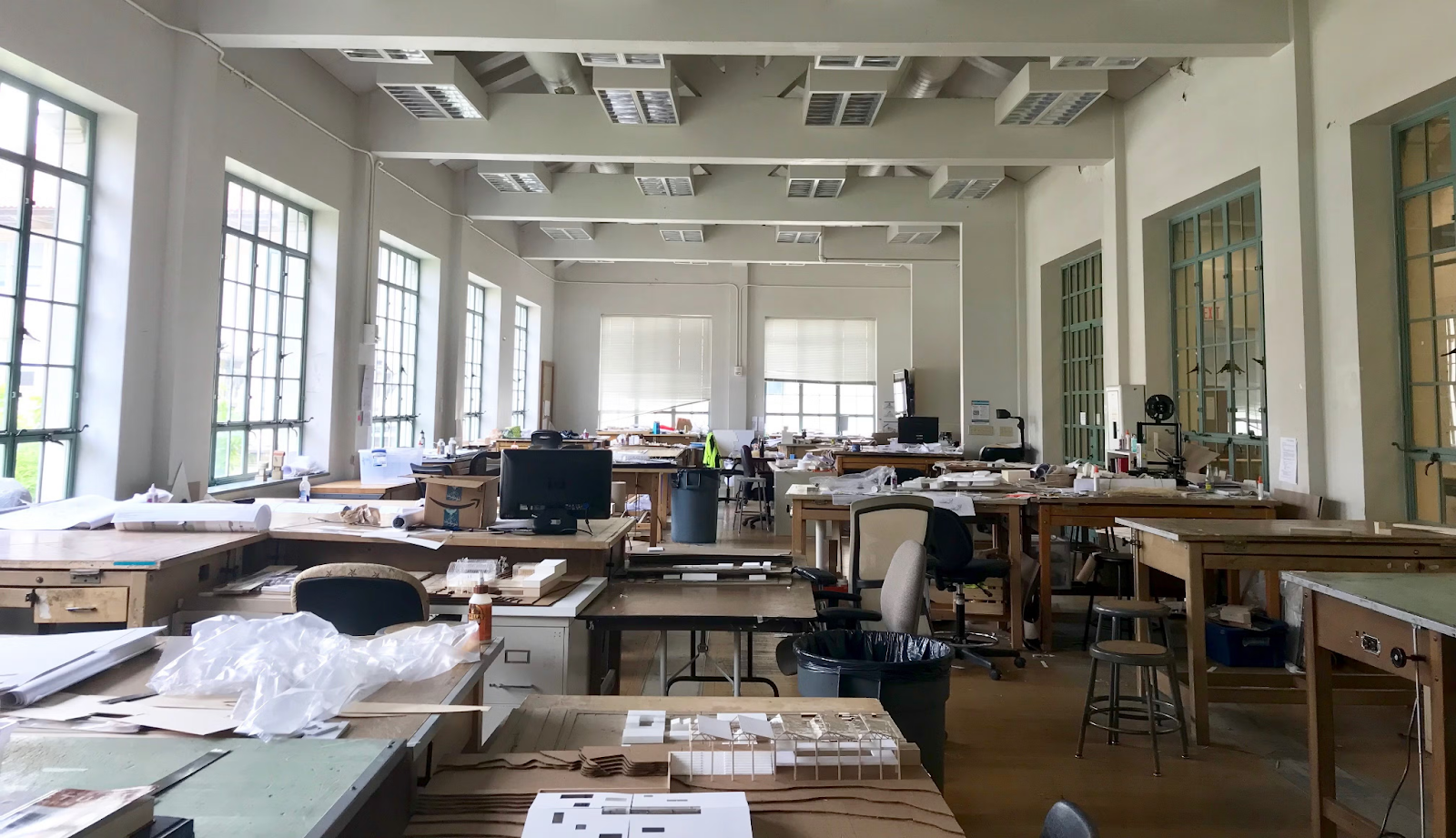 An empty architecture studio at the University of Texas at Austin