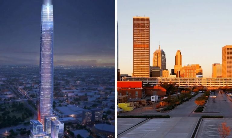 An image of Oklahoma City in the U.S., where the proposed Legends Tower will be built