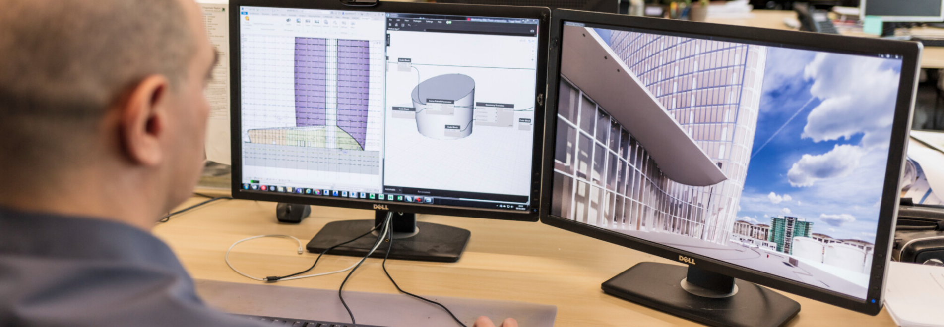 An image of a BIM Modeler working on designs