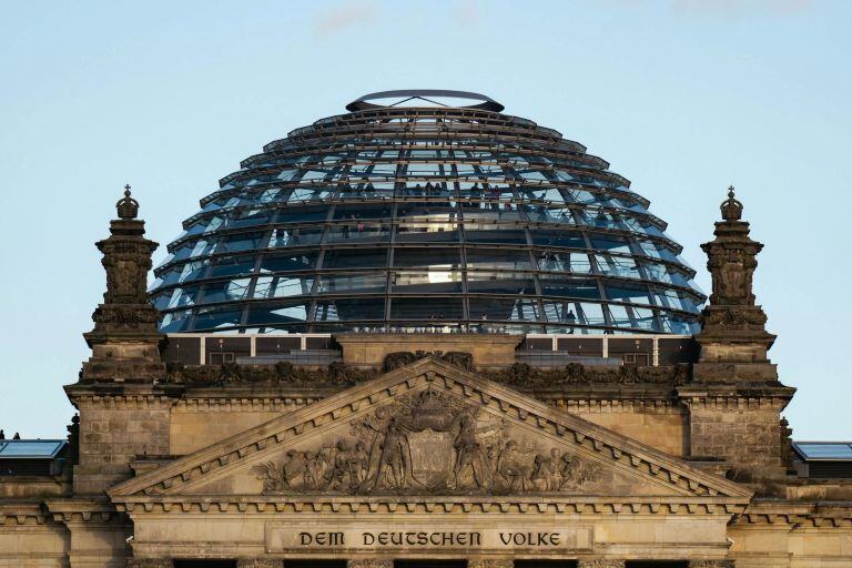 An image of the Berlin Reichstag dome illustrating modern dome support techniques.
