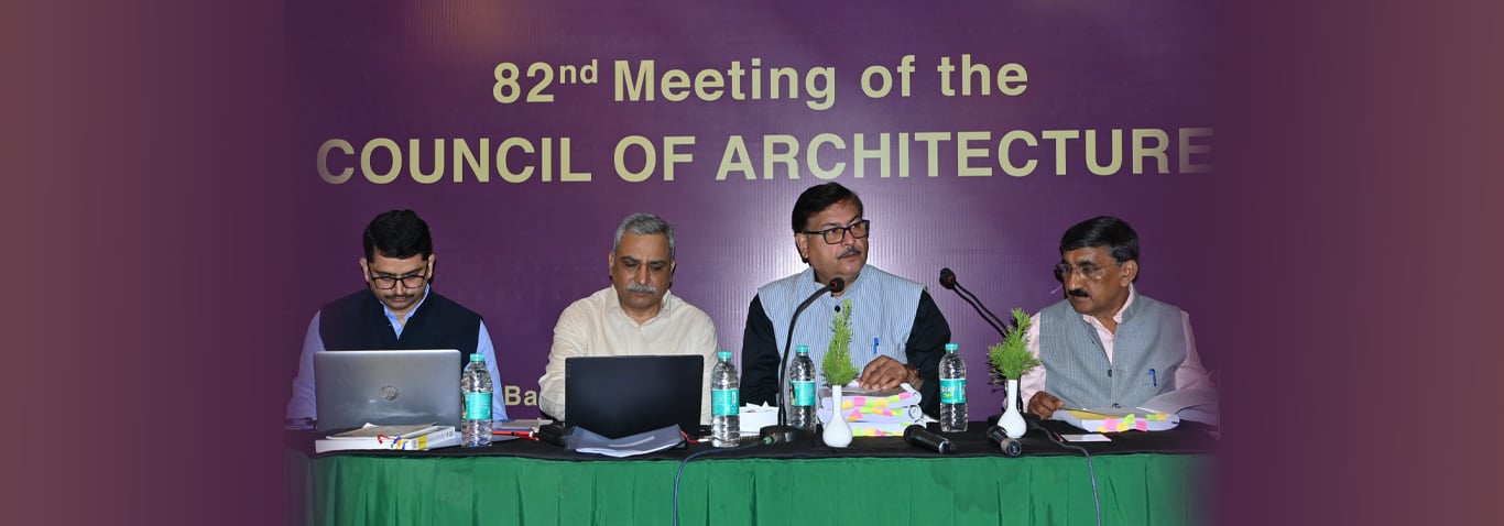 An image of the Council of Architectures official website in India, facilitating the COA registration process