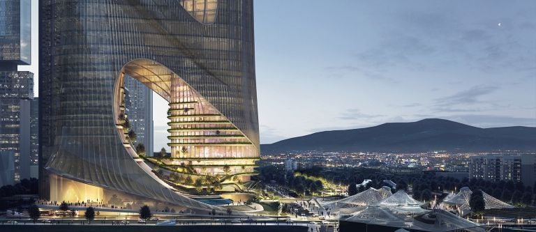 An image showing Tower C by Zaha Hadid Architects, designed using parametric tools