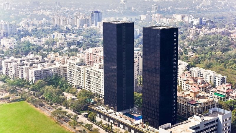 An image showing Trump Towers, which are located in Pune within Maharashtra State in India