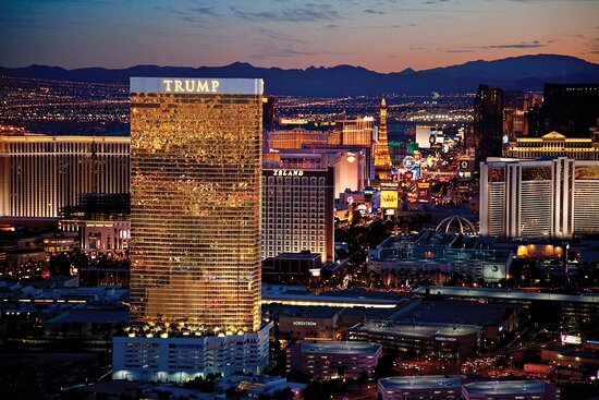 An image showing the Trump towers in Las Vegas, which are among the various towers built by Donald Trump
