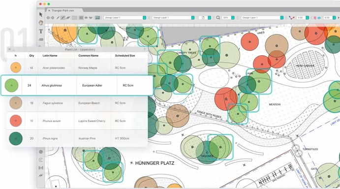 Application of landscape design software