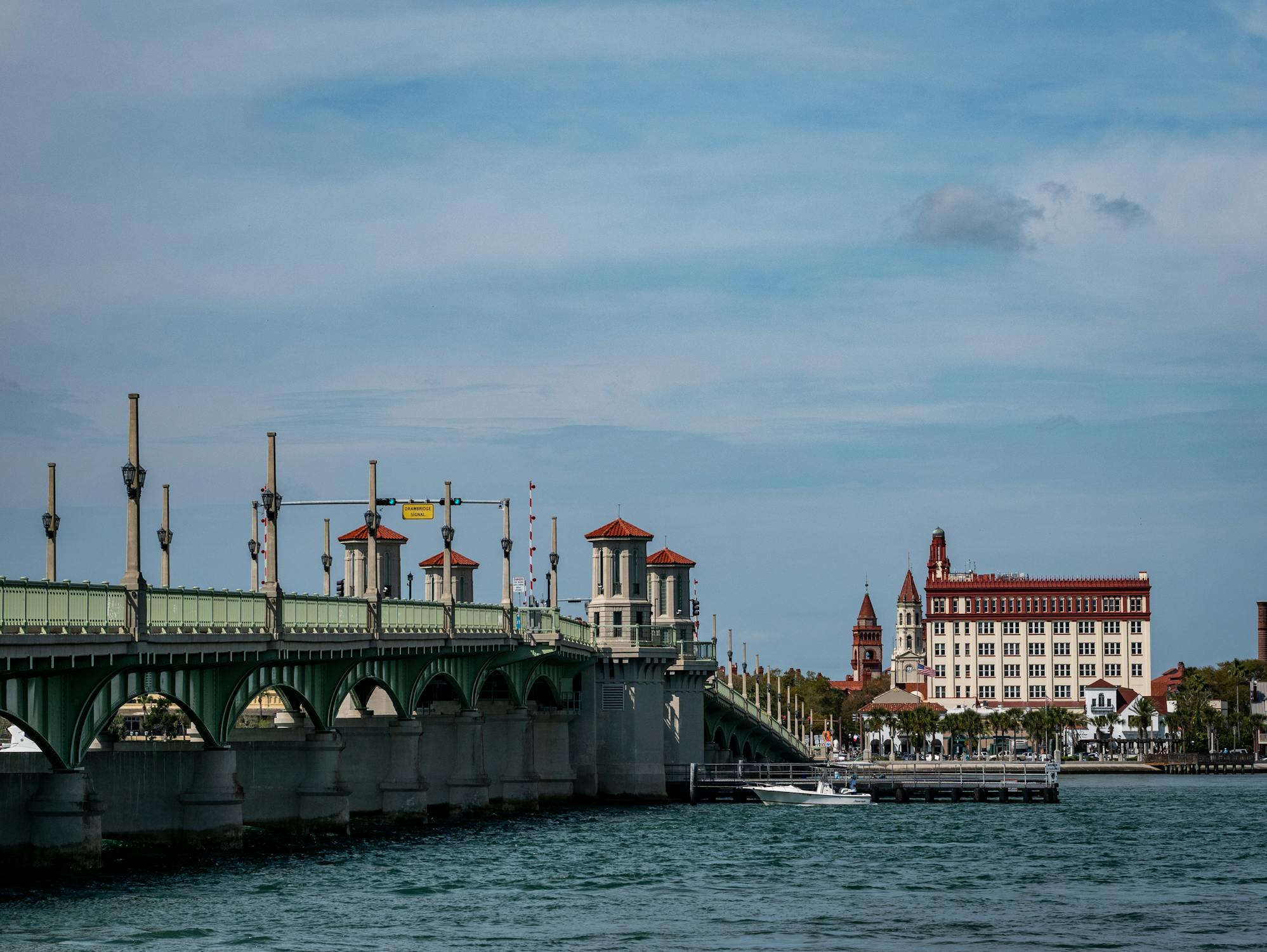Arch bridge over water