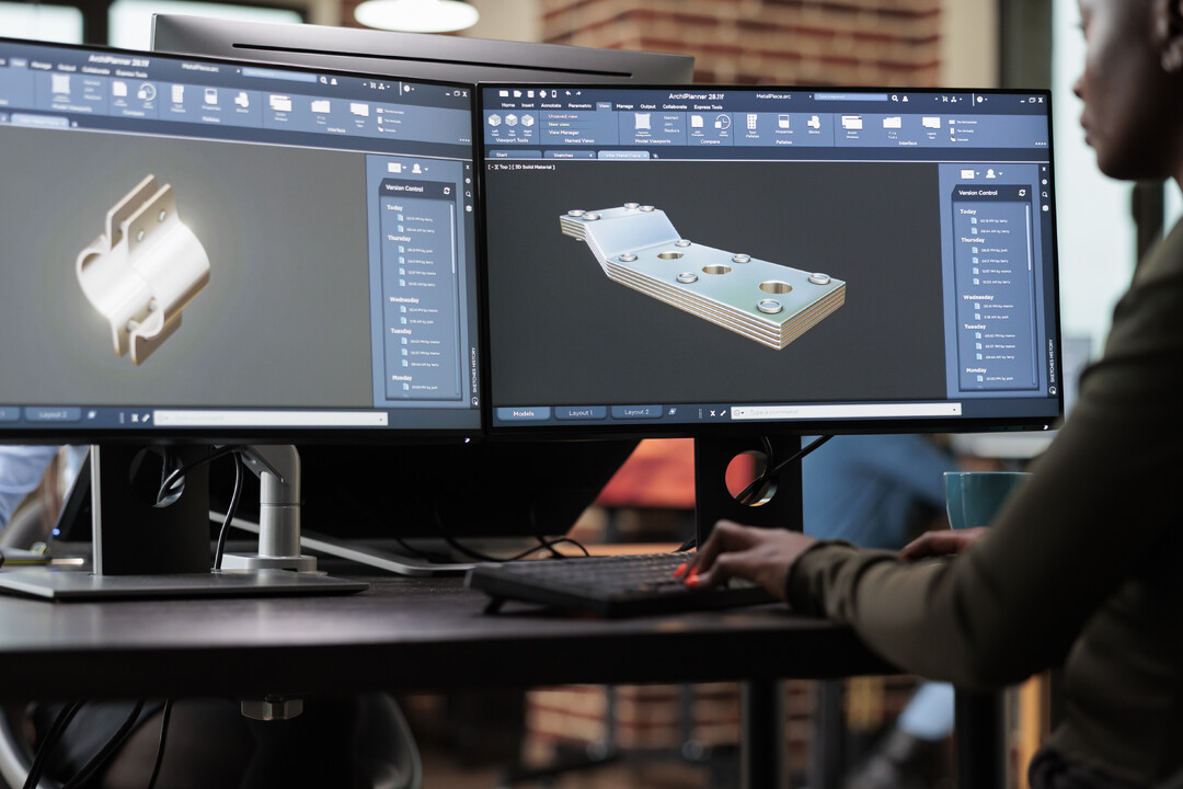 Architect working on a parametric design model