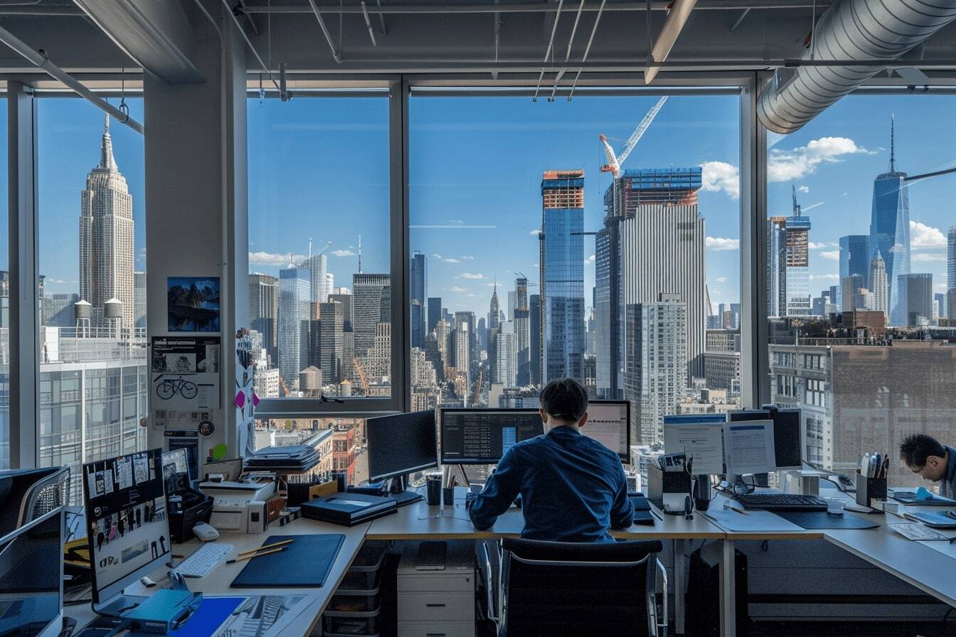 Architector working in office in Chicago