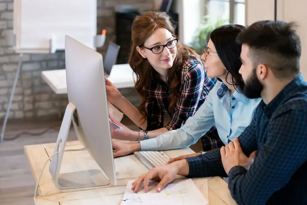 Architects discussing a design