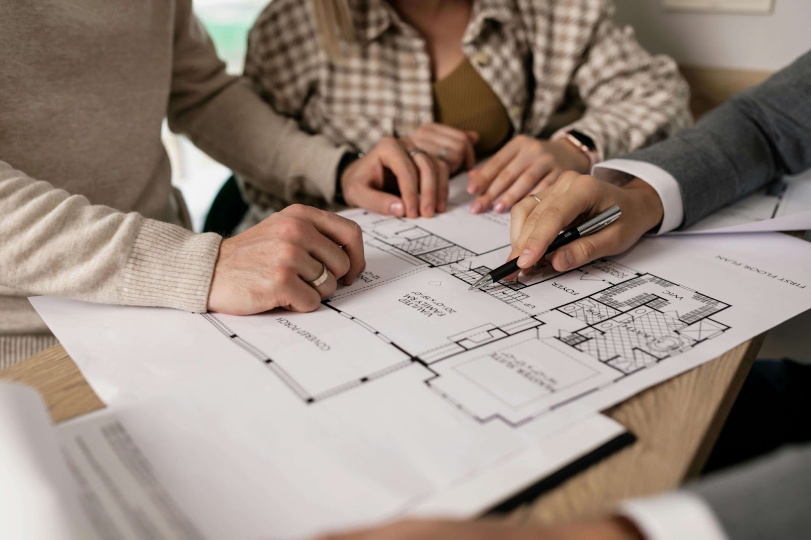 Architects working on a design draft