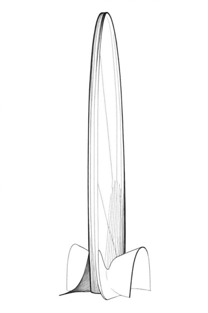 Architectural sketch of the Namaste Tower in Mumbai, featuring a twin-tower design resembling folded hands in a namaste gesture.