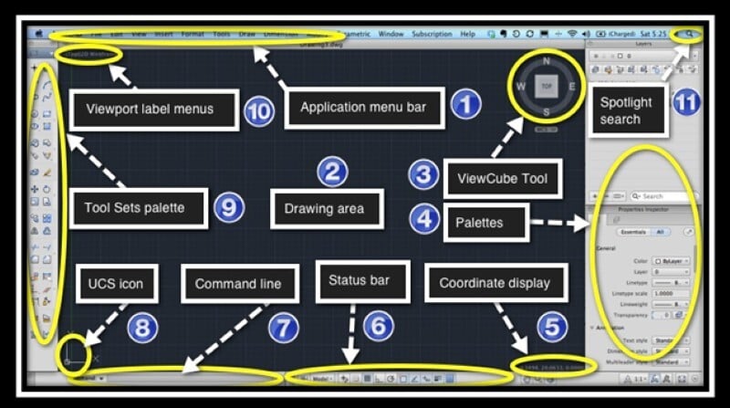 AutoCAD user interface layout 